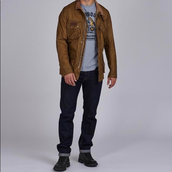 ❌SOLD❌ BARBOUR MWX1784SN31 Lightweight Sl International Waxed Cotton Sand Jacket - Picture 5 of 8